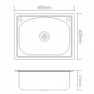 Νεροχύτης Undir ανοξείδωτος 46x42εκ 385-000001