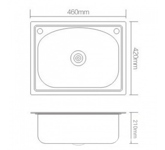 Νεροχύτης Undir ανοδείδωτος 46x42εκ 385-000001