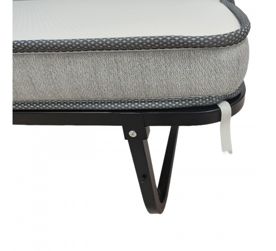 Κρεβάτι πτυσσόμενο με στρώμα Kamu σε μαύρη απόχρωση 75x190εκ Υλικό: METAL 386-000003