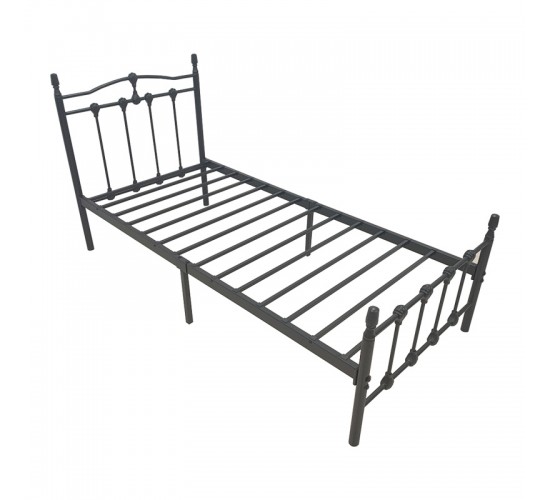Κρεβάτι Wotso μεταλλικό σε μαύρη απόχρωση 90x190εκ Υλικό: METAL 386-000005