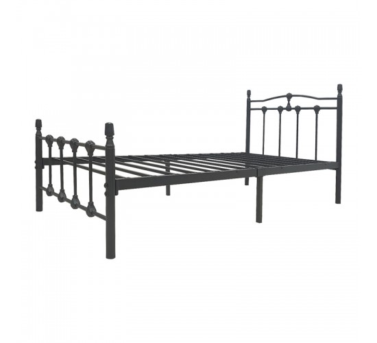 Κρεβάτι Wotso μεταλλικό σε μαύρη απόχρωση 90x190εκ Υλικό: METAL 386-000005