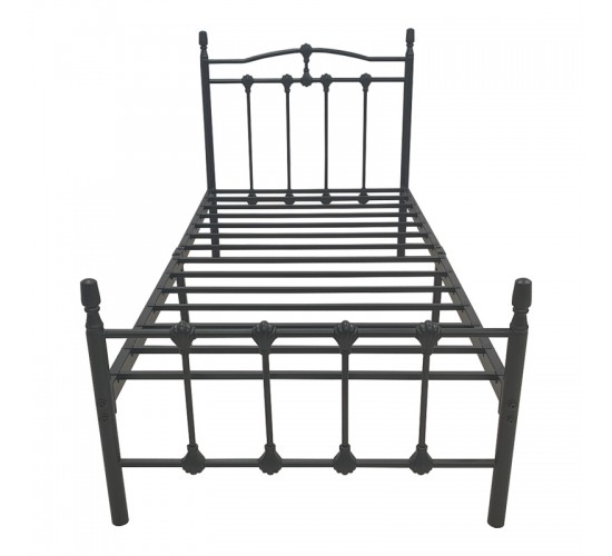 Κρεβάτι Wotso μεταλλικό σε μαύρη απόχρωση 90x190εκ Υλικό: METAL 386-000005