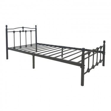 Κρεβάτι Wotso μεταλλικό σε μαύρη απόχρωση 90x190εκ Υλικό: METAL 386-000005