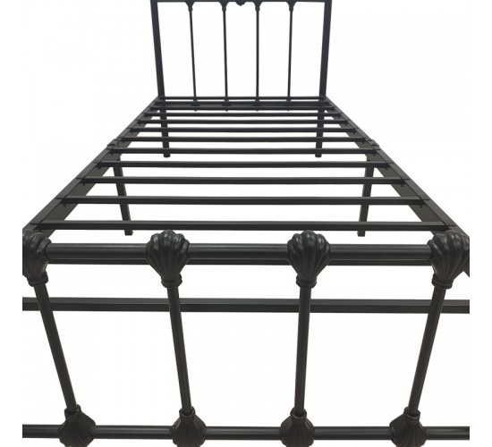 Κρεβάτι Wotso μεταλλικό σε μαύρη απόχρωση 90x190εκ Υλικό: METAL 386-000005