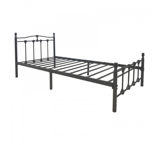 Κρεβάτι Wotso μεταλλικό σε μαύρη απόχρωση 90x190εκ Υλικό: METAL 386-000005