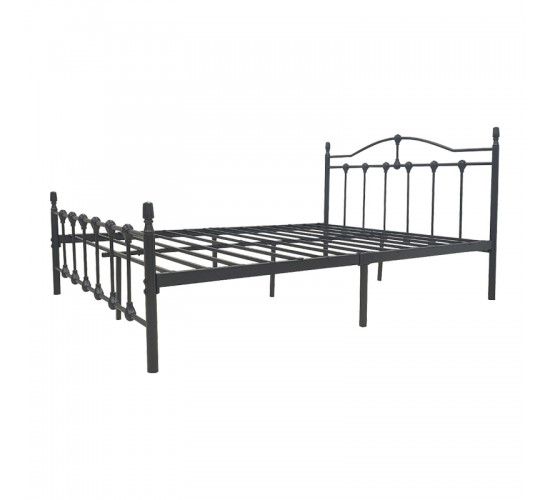 Κρεβάτι Wotso μεταλλικό σε μαύρη απόχρωση 150x200εκ Υλικό: METAL 386-000006