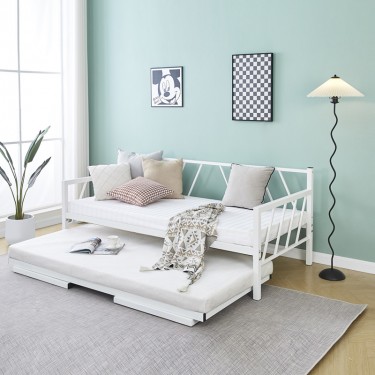 Κρεβάτι-Καναπές Remmie μέταλλο λευκό 90x190εκ Υλικό: METAL 386-000007