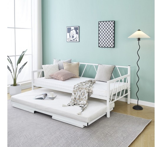 Κρεβάτι-Καναπές Remmie μέταλλο λευκό 90x190εκ Υλικό: METAL 386-000007