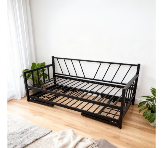 Κρεβάτι-Καναπές Remmie μέταλλο μαύρο 90x190εκ Υλικό: METAL 386-000008