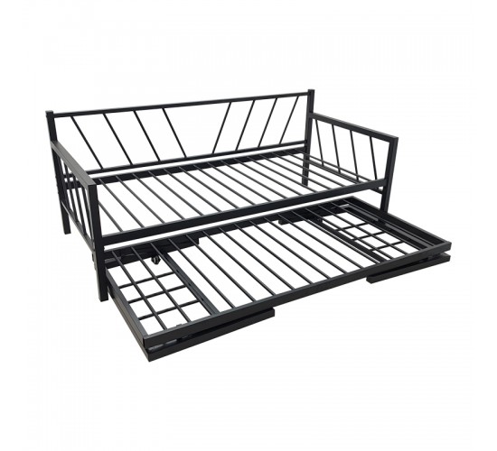 Κρεβάτι-Καναπές Remmie μέταλλο μαύρο 90x190εκ Υλικό: METAL 386-000008