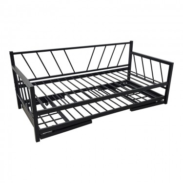 Κρεβάτι-Καναπές Remmie μέταλλο μαύρο 90x190εκ Υλικό: METAL 386-000008