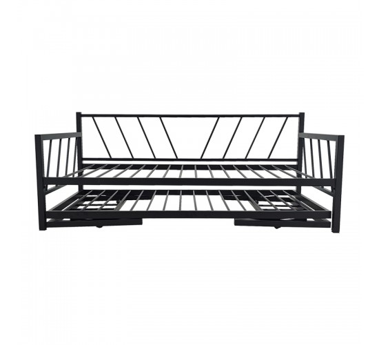 Κρεβάτι-Καναπές Remmie μέταλλο μαύρο 90x190εκ Υλικό: METAL 386-000008