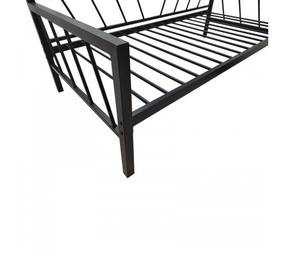 Κρεβάτι-Καναπές Remmie μέταλλο μαύρο 90x190εκ Υλικό: METAL 386-000008