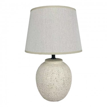 Επιτραπέζιο φωτιστικό Lurata Inart Ε27 κεραμικό σε μπεζ απόχρωση Φ26x38εκ Υλικό: LINEN - CERAMIC 387-000001