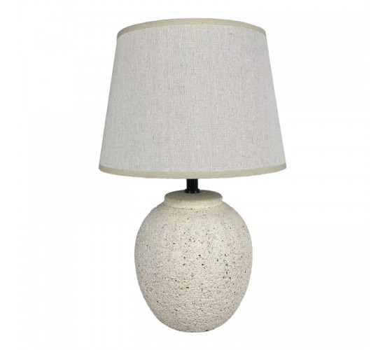 Επιτραπέζιο φωτιστικό Lurata Inart Ε27 κεραμικό σε μπεζ απόχρωση Φ26x38εκ Υλικό: LINEN - CERAMIC 387-000001