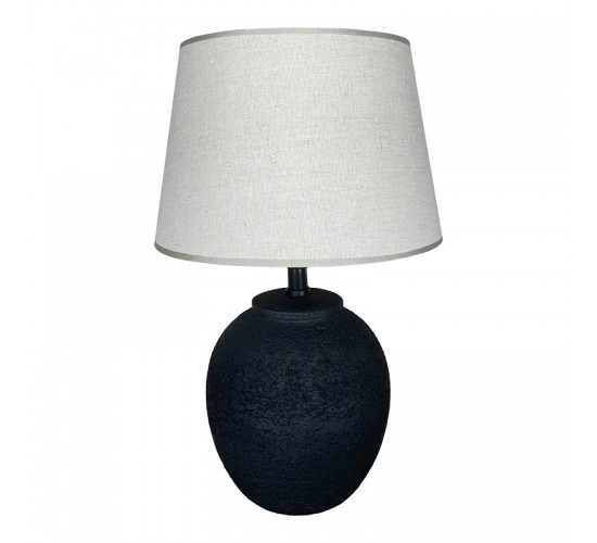 Επιτραπέζιο φωτιστικό Lurata Inart Ε27 κεραμικό σε μαύρο-μπεζ απόχρωση Φ26x38εκ Υλικό: LINEN - CERAMIC 387-000002