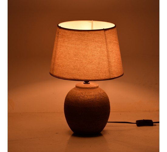 Επιτραπέζιο φωτιστικό Lurata Inart Ε27 κεραμικό σε γκρι antique-μπεζ απόχρωση Φ26x38εκ Υλικό: LINEN - CERAMIC 387-000003