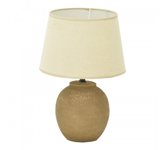 Επιτραπέζιο φωτιστικό Lurata Inart Ε27 κεραμικό σε γκρι antique-μπεζ απόχρωση Φ26x38εκ Υλικό: LINEN - CERAMIC 387-000003