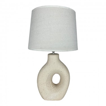 Επιτραπέζιο φωτιστικό Ovola Inart Ε27 κεραμικό σε μπεζ απόχρωση Φ30x52εκ Υλικό: LINEN - CERAMIC 387-000004