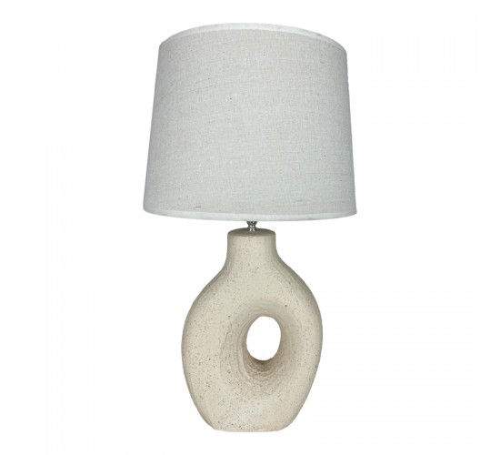 Επιτραπέζιο φωτιστικό Ovola Inart Ε27 κεραμικό σε μπεζ απόχρωση Φ30x52εκ Υλικό: LINEN - CERAMIC 387-000004