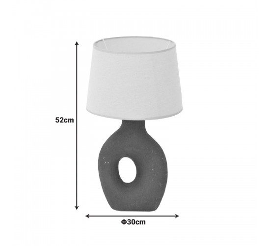 Επιτραπέζιο φωτιστικό Ovola Inart Ε27 κεραμικό σε μαύρο-μπεζ απόχρωση Φ30x52εκ Υλικό: LINEN - CERAMIC 387-000005