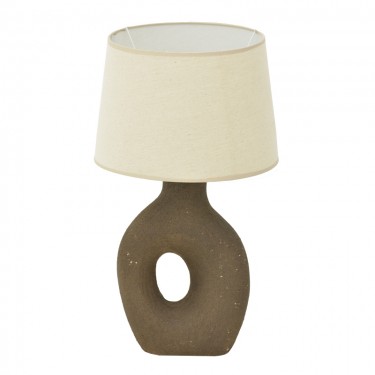 Επιτραπέζιο φωτιστικό Ovola Inart Ε27 κεραμικό σε γκρι antique-μπεζ απόχρωση Φ30x52εκ Υλικό: LINEN - CERAMIC 387-000006