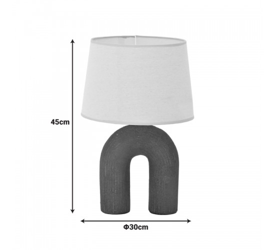 Επιτραπέζιο φωτιστικό Archo Inart Ε27 κεραμικό σε μαύρο-μπεζ απόχρωση Φ30x45εκ Υλικό: LINEN - CERAMIC 387-000008