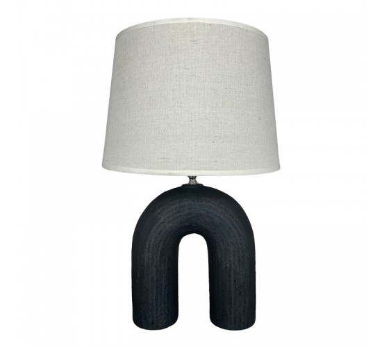 Επιτραπέζιο φωτιστικό Archo Inart Ε27 κεραμικό σε μαύρο-μπεζ απόχρωση Φ30x45εκ Υλικό: LINEN - CERAMIC 387-000008