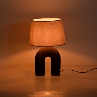 Επιτραπέζιο φωτιστικό Archo Inart Ε27 κεραμικό σε γκρι antique-μπεζ απόχρωση Φ30x45εκ Υλικό: LINEN - CERAMIC 387-000009