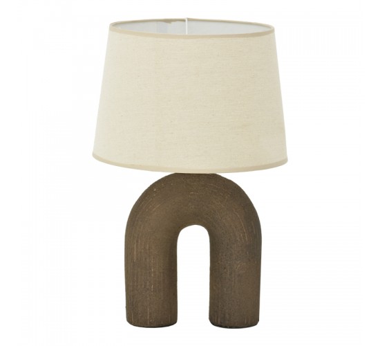 Επιτραπέζιο φωτιστικό Archo Inart Ε27 κεραμικό σε γκρι antique-μπεζ απόχρωση Φ30x45εκ Υλικό: LINEN - CERAMIC 387-000009