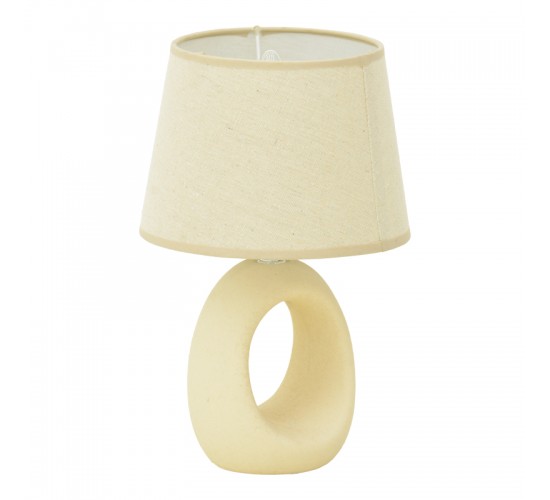 Επιτραπέζιο φωτιστικό Collie Inart Ε14 κεραμικό σε μπεζ απόχρωση Φ18x29εκ Υλικό: LINEN - CERAMIC 387-000010