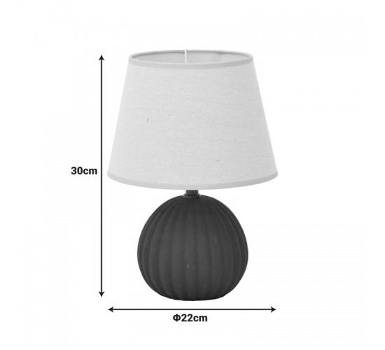 Επιτραπέζιο φωτιστικό Melanie Inart Ε14 κεραμικό σε μαύρο- μπεζ απόχρωση Φ22x30εκ Υλικό: LINEN - CERAMIC 387-000014