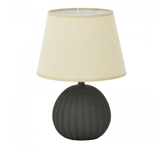 Επιτραπέζιο φωτιστικό Melanie Inart Ε14 κεραμικό σε μαύρο- μπεζ απόχρωση Φ22x30εκ Υλικό: LINEN - CERAMIC 387-000014