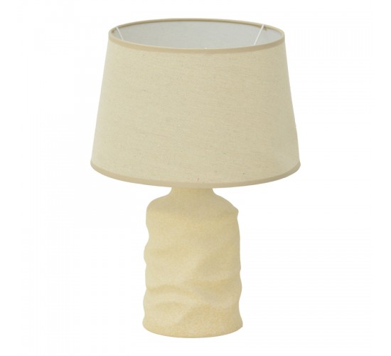 Επιτραπέζιο φωτιστικό Wabbi Inart Ε27 κεραμικό σε μπεζ απόχρωση Φ28x41εκ Υλικό: LINEN - CERAMIC 387-000016