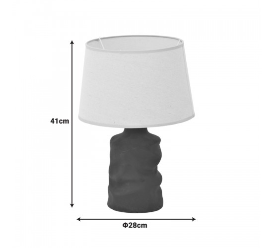 Επιτραπέζιο φωτιστικό Wabbi Inart Ε27 κεραμικό σε μαύρο-μπεζ απόχρωση Φ28x41εκ Υλικό: LINEN - CERAMIC 387-000017