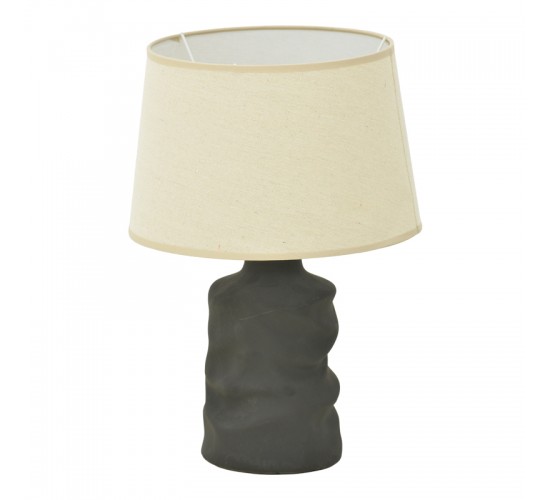 Επιτραπέζιο φωτιστικό Wabbi Inart Ε27 κεραμικό σε μαύρο-μπεζ απόχρωση Φ28x41εκ Υλικό: LINEN - CERAMIC 387-000017