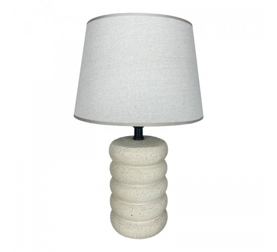 Επιτραπέζιο φωτιστικό Graike Inart Ε27 κεραμικό σε μπεζ απόχρωση Φ26x37εκ Υλικό: LINEN - CERAMIC 387-000019
