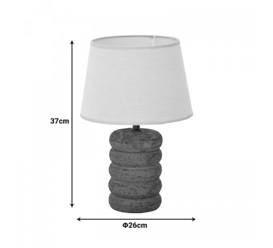 Επιτραπέζιο φωτιστικό Graike Inart Ε27 κεραμικό σε γκρι antique-μπεζ απόχρωση Φ26x37εκ Υλικό: LINEN - CERAMIC 387-000021