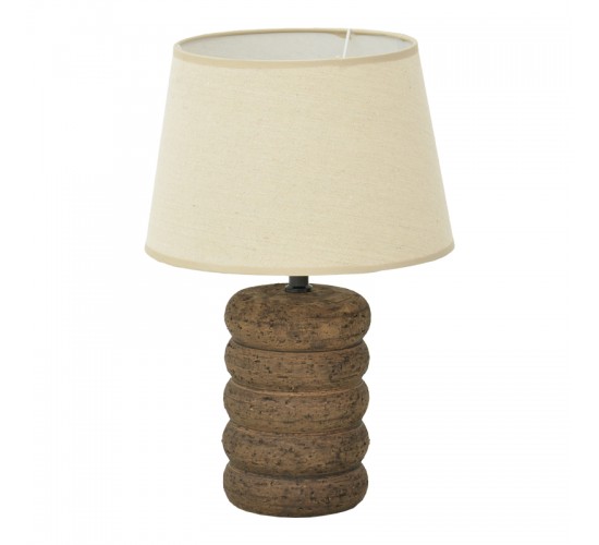 Επιτραπέζιο φωτιστικό Graike Inart Ε27 κεραμικό σε γκρι antique-μπεζ απόχρωση Φ26x37εκ Υλικό: LINEN - CERAMIC 387-000021