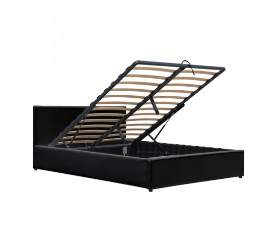 Κρεβάτι Dellia με αποθηκευτικό χώρο pu μαύρο 120x200εκ Υλικό: PU - METAL FRAME 388-000001