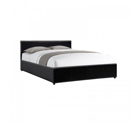 Κρεβάτι Dellia με αποθηκευτικό χώρο pu μαύρο 120x200εκ Υλικό: PU - METAL FRAME 388-000001