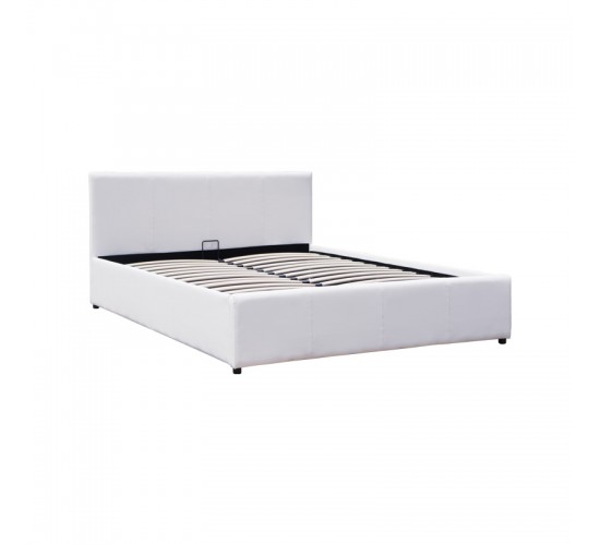 Κρεβάτι Dellia με αποθηκευτικό χώρο pu λευκό 120x200εκ Υλικό: PU - METAL FRAME 388-000002