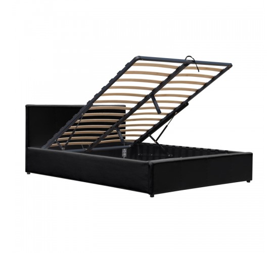 Κρεβάτι Dellia με αποθηκευτικό χώρο pu μαύρο 150x200εκ Υλικό: PU - METAL FRAME 388-000003
