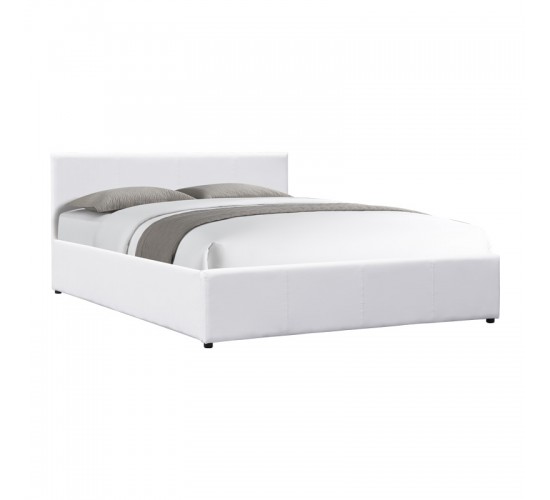 Κρεβάτι Dellia με αποθηκευτικό χώρο pu λευκό 150x200εκ Υλικό: PU - METAL FRAME 388-000004