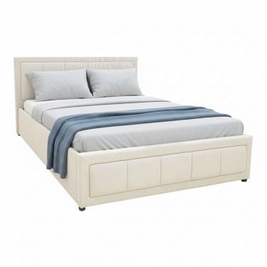 Κρεβάτι Huga με αποθηκευτικό χώρο ύφασμα μπεζ 120x200εκ Υλικό: FABRIC - WOODEN FRAME 388-000011