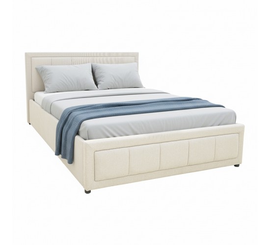 Κρεβάτι Huga με αποθηκευτικό χώρο ύφασμα μπεζ 120x200εκ Υλικό: FABRIC - METAL FRAME 388-000011