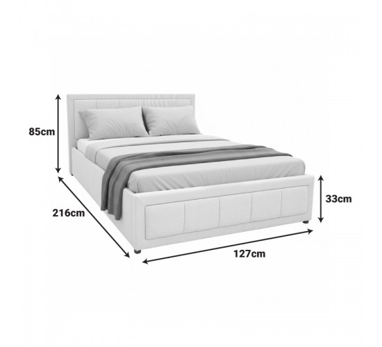 Κρεβάτι Huga με αποθηκευτικό χώρο ύφασμα μπεζ 120x200εκ Υλικό: FABRIC - METAL FRAME 388-000011