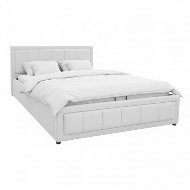 Κρεβάτι Huga με αποθηκευτικό χώρο ύφασμα γκρι 160x200εκ Υλικό: FABRIC - WOODEN FRAME 388-000016