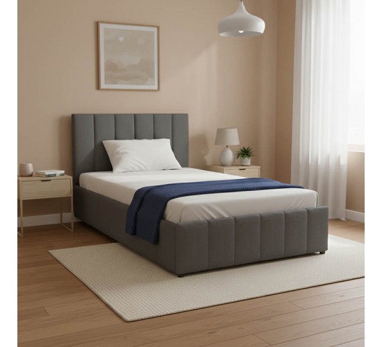 Κρεβάτι Snuggle με αποθηκευτικό χώρο βελούδο ανθρακί 120x200εκ Υλικό: VELVET - METAL FRAME 388-000017