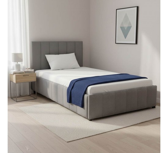 Κρεβάτι Snuggle με αποθηκευτικό χώρο βελούδο γκρι 120x200εκ Υλικό: VELVET - METAL FRAME 388-000018